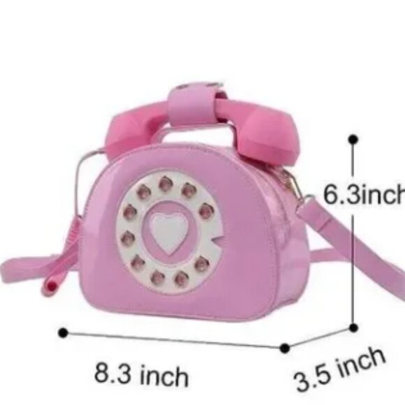 Retro-Look Working Telephone Convertible Crossbody Satchel Purse - Picture 16 of 16